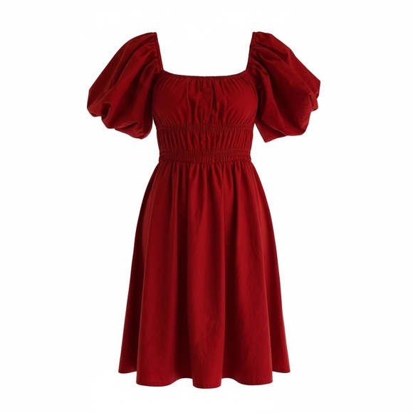 Abercrombie & Fitch Orange Red Off-Shoulder Mini Dress 
Size Small Tall - Picture 2 of 7